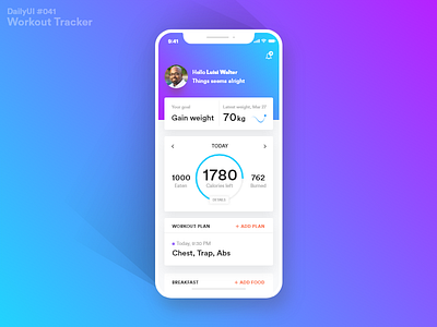 DailyUI Challenge #041 - Workout Tracker ai app chat dailyui fitness interaction ios mobile tracker ui ux workout