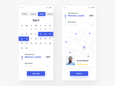 Booking App 🚘 app booking flat icons ios mobile tickets transport travel ui ux