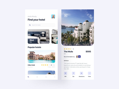 Hotels app booking clean concept design digital fireart fireart studio hotel hotel booking interface ios iphone iphonex minimal mobile simple ui ux