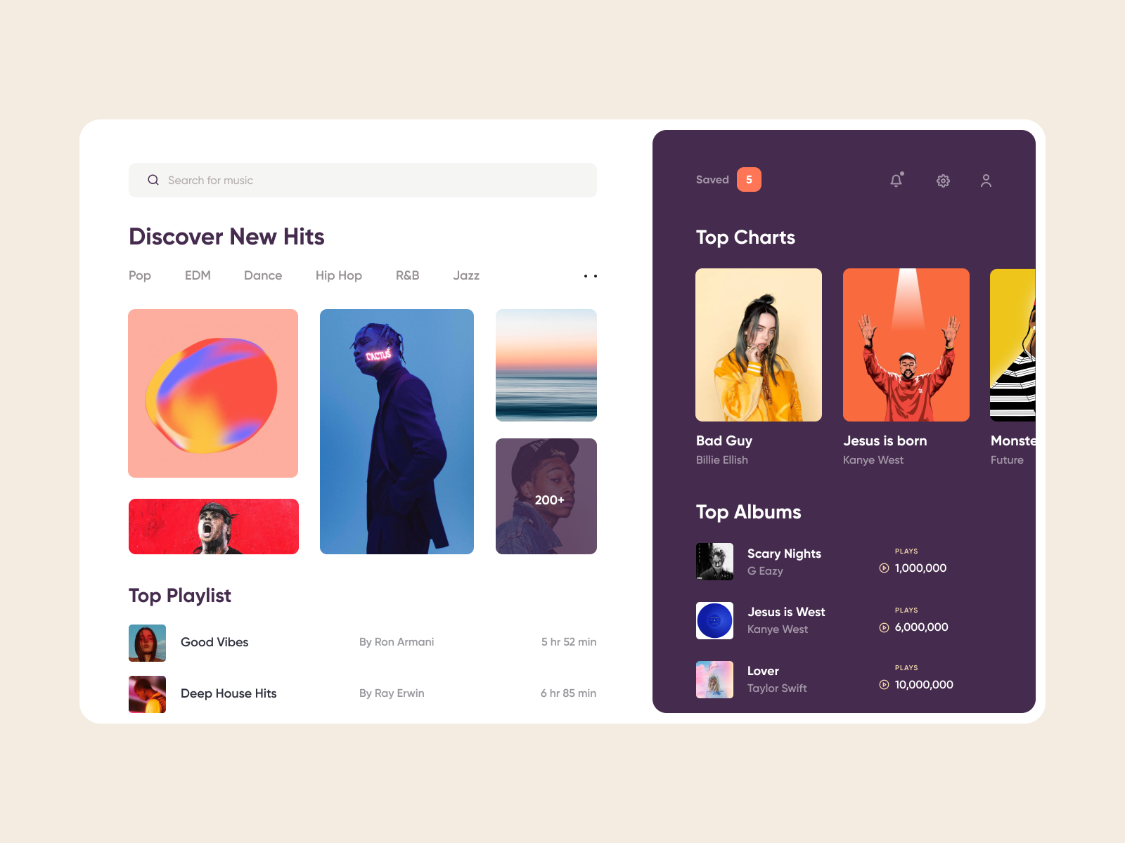 Music Web App by Adarsh Goldar for Fireart Studio on Dribbble