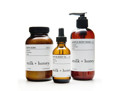 milk + honey packaging print design