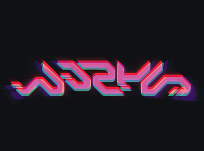 works 3d future logo retro style tech type typography