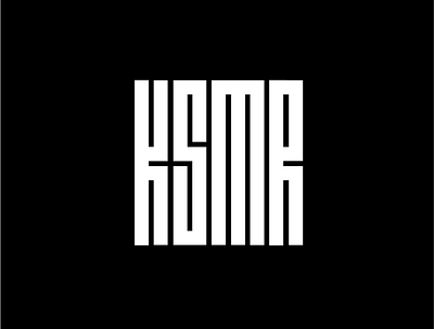 KSMR logo blackandwhite branding cube design logo minimalism minimalist logo typography vector