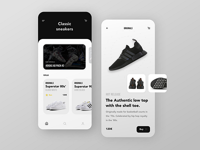 Athletic Shoes App appdesign blackandwhite branding design landingpage lessismore minimal uidesign uiux web design