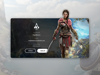 Assassin's Creed Odyssey UI assassins creed assassinscreed odyssey signup signup form signup page ui uidesign uiux