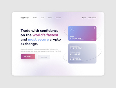 Crypto UI appdesign branding design landingpage ui uidesign uiux web design