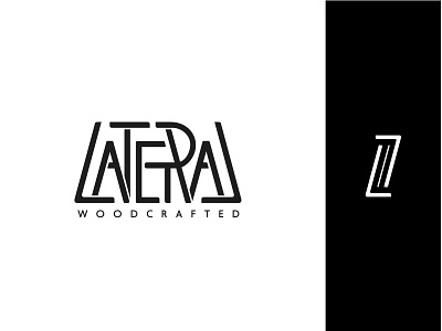 Lateral Woodcrafted branding design logo