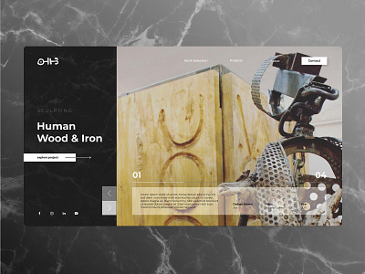 Sculptor UI appdesign artist fine arts branding marble textures metal portfolio uidesign uiux web design wood