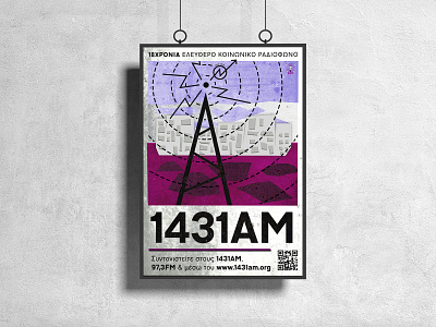 Poster Design 1431am antenna city freesocialradio illustration information design pirateradio poster posterdesign thessaloniki typography