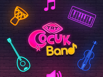 Trt Çocuk Band band cartoon cat design game kids logo music store turkey ui ux