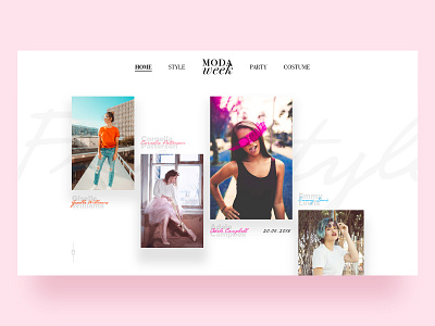 Moda Week animation art branding fashion logo parallax photograph social typography ui ux web