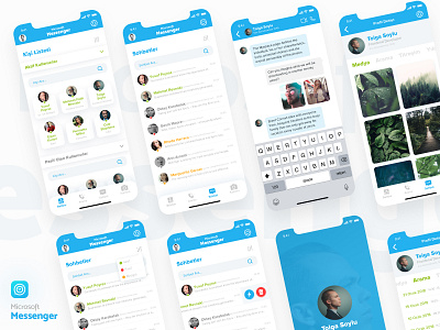 Microsoft Messenger UI-UX app branding button chat clean creative design experience flat friendship icon interface design invite messenger microsoft ui user ux visual wireframe