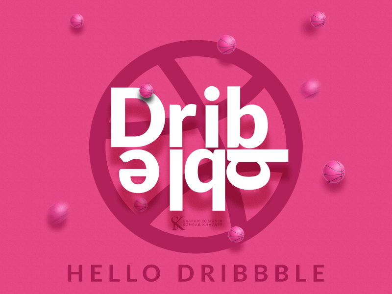 Hello Dribbble animation animation after effects ball dribbble hello dribbble hellodribbble illustration pink thank you