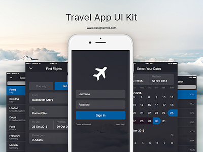 Travel App - UI Kit free freebie sketch ui ui kit