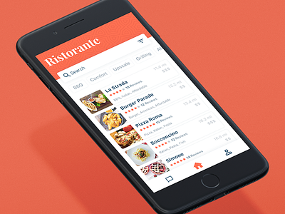 Restaurant List app filter food free freebie gif ios iphone restaurant search sketch ui
