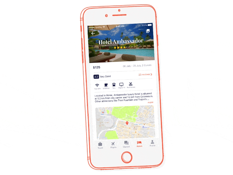 Travelisto UI Kit - Hotel app free freebie gif ios kit mobile sketch travel travelisto trip ui