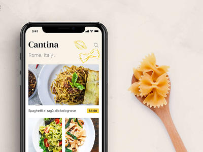 Cantina app app design food free ios iphone italian mobile restaurant sketch ui ux xd