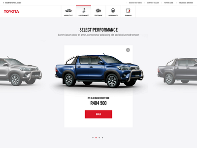 Toyota Hilux Configurator cars design hilux interaction interface toyota ui ux website