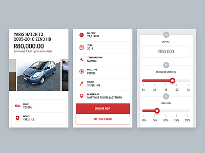 Automark Mobile Screens automotive cars design interaction interface mobile ui ux website