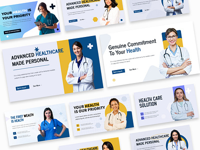 Health Medical Web Banner | Shopify Banner | Facebook Cover adv animation bodybuilding branding design exercise fitness fitnessmotivation graphic design gym health illustration logo ui