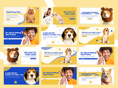 Pet's Web Banner | Shopify Banner | Pet's Project adv banner design facebook graphic design illustration instagram linkedin logo shopify shopify banner social media post social media post design web banner