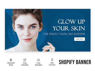 Web Banner | Shopify Banner | Beauty Banner adv animation banner branding design exercise fitness graphic design logo motion graphics shopify shopify banner trending trendy ui web banner