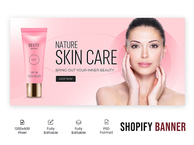 Web Banner | Shopify Banner | Beauty Fashion Banner adv banner branding design exercise fitness graphic design illustration logo shopify shopify banner ui web banner