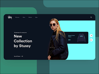 Stussy Site Concept animation clothes kite motion design online store streetwear stussy ui user experience user interface ux