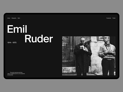 Emil Ruder clean concept creative design flat fullscreen grid minimal typogaphy ui ux web website