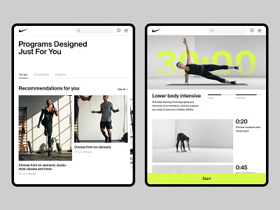 Nike Training / Fitness branding desktop fitness graphic design grid minimalism sport tipo typography ui ux web