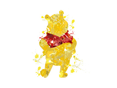 Cuddly Ol' Bear bear disney disneyland graphic design photoshop pooh bear splatter winnie the pooh