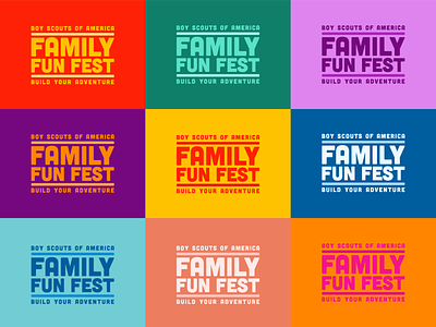 Family Fun Fest Logo badge bold bold color branding color design fest festival fun graphic design identity lockup logo logos type typogaphy
