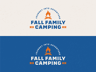Fall Family Camping Logo adventure badge bold boyscouts branding campfire camping fall family icon identity illustration lockup logo logo design minimal nature scouts