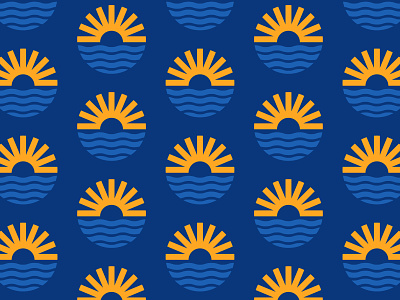 Sun & Waves Icon branding geometric icon illustration lines logo logomark mark minimal sun vector water waves