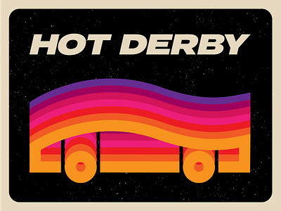 HOT DERBY 70s bold boy scout car card derby design graphic design icon illustration lines minimal modern pinewood derby retro scouts shapes thick lines vector