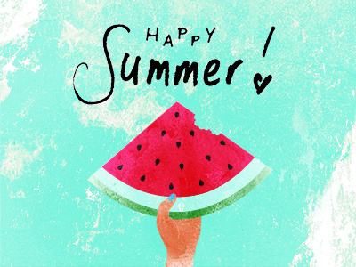 Summerwatermelon2wider illustration lettering summertime watermelon