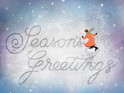 skater seasons greetings lettering seasons greetings snow