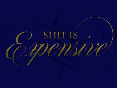 Expensive calligraphy lettering opentype typography
