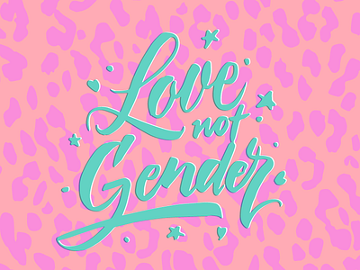 Love not gender brushpen calligraphy gaypride handwritten lettering pride typography