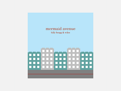 Mermaid Avenue – Billy Bragg & Wilco 100 day project album cover design billy bragg minimalism personal project typography wilco