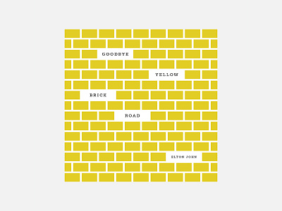 Goodbye Yellow Brick Road – Elton John 100 day project album cover design elton john minimalism personal project typography