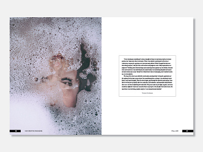 V23 Creative Magazine – Fall 2013, Spread 03 art direction creative direction editorial design graphic design layout magazine design personal project publication design typesetting typography