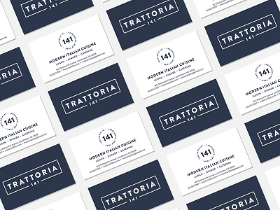 Business Cards – Trattoria 141 brand design brand identity branding business cards graphic design logo logo design print design restaurant branding stationery design sub mark typography