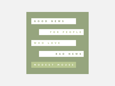 Good News For People Who Love Bad News – Modest Mouse 100 day project album cover design minimalism modest mouse personal project typography