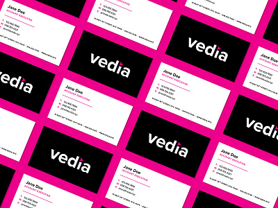 Business Cards – Vedia NYC brand design brand identity branding business cards creative agency graphic design logo logo design print design stationery design typography