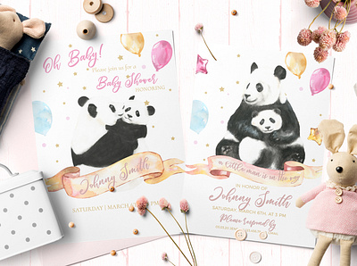 Watercolor Panda Family illustration, greeting cards,characters. animal baby shower card graphics greeting card illustration panda panda bear sale watercolor watercolor clipart watercolor panda