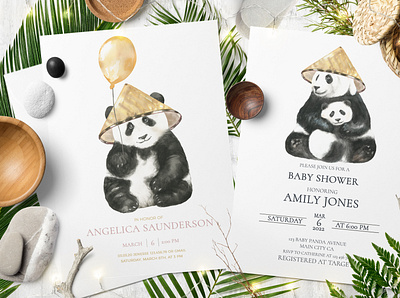 Watercolor Panda Family illustration, greeting cards,characters. animal baby shower card graphics greeting card illustration panda panda bear sale watercolor watercolor clipart watercolor panda