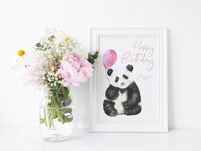 Watercolor Panda Family illustration, greeting cards,characters.