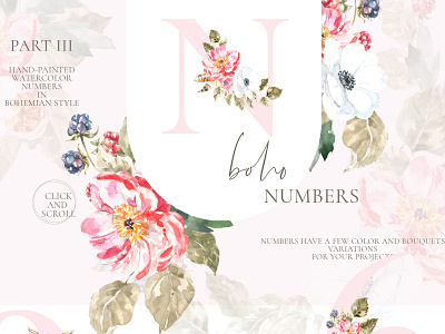 Boho Numbers Woodland animals alphabet, boho animals, forest alphabet animal card clipart graphics illustration logo number number logo vintage watercolor woodland