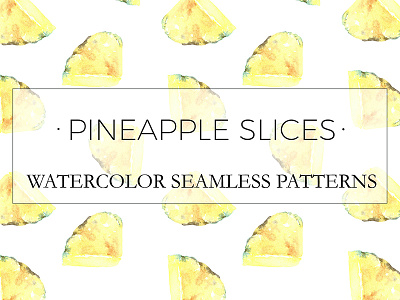 Watercolor patterns pineapple slices bright design exotic fresh juicy patterns pineapple summer tropical watercolor